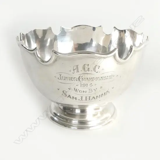 STG SILVER ROSE BOWL 110mm dia,152gms