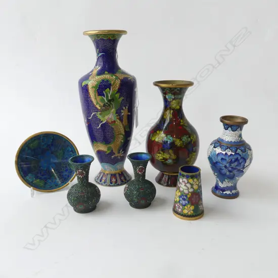 7 PCES CLOISONNE H.260mm