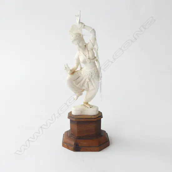 IVORY DANCING FGURINE ON STAND, H.200mm (repair to foot)
