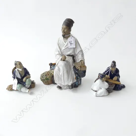 3 CHINESE PORCLAIN FIGURES H230 & 100MM