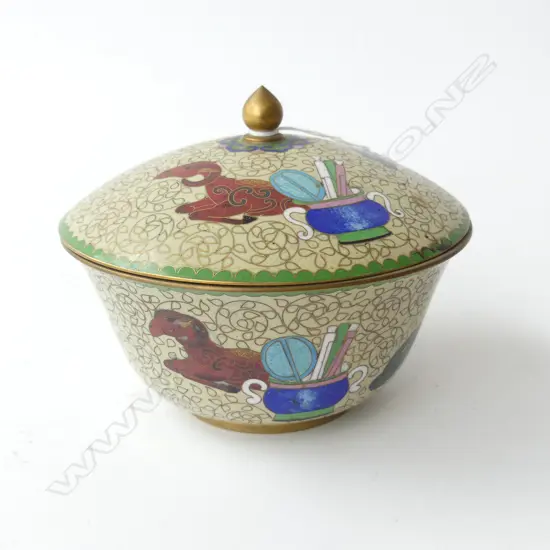 CLOISONNE LIDDED BOWL H.120mm