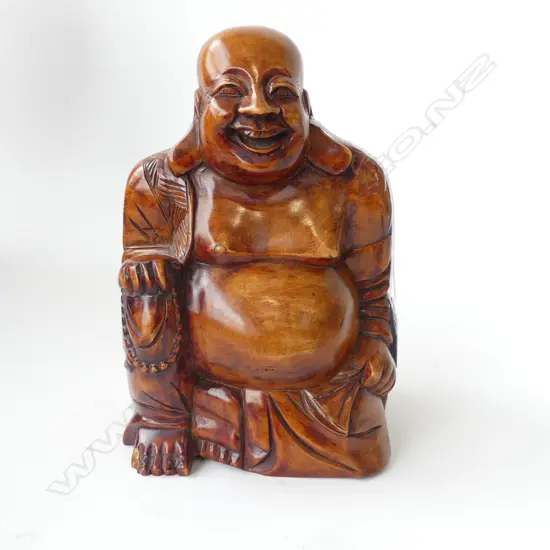 CARVED WOODEN BUDDHA H.230mm