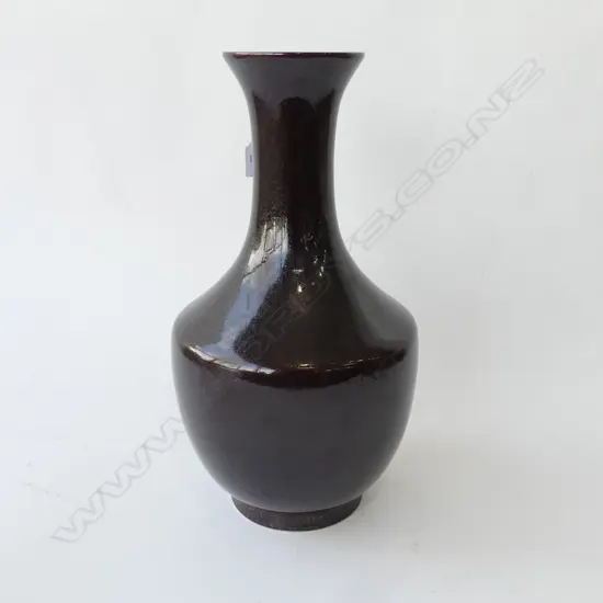 LG CHINESE VASE, DARK GLAZE H.460mm