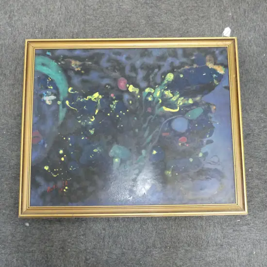 ABSTRACT OIL ON BOARD 'ALAN '72 NZ' 600x750mm