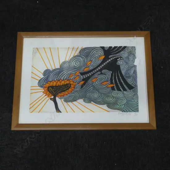 DICK FRIZZELL, BIRD IN FLIGHT, SCREEN PRINT '95 49/136 380x540mm