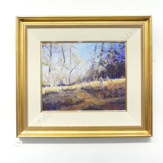 ROBYN BARCLAY 'OFF GRAVE CONCERN - SKIPPERS' OIL ON BOARD 320x395mm