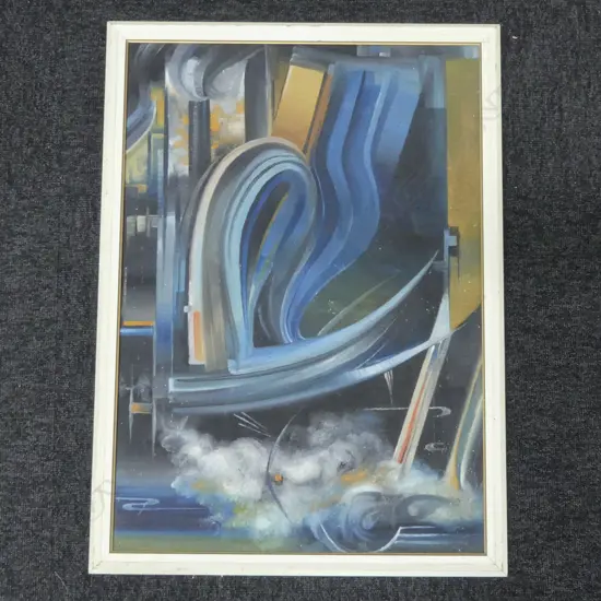 ARTIST UNKNOWN, ABSTRACT OIL ON BOARD 600x420mm