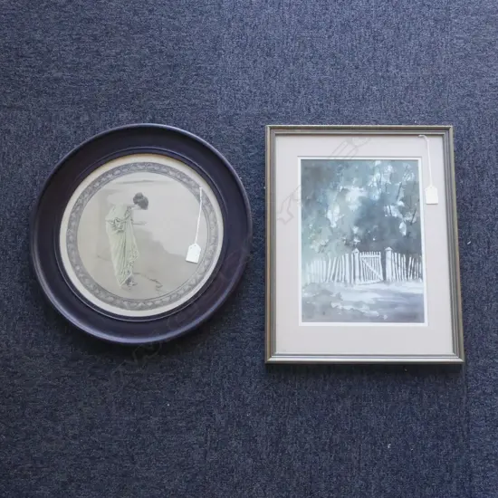 2 ARTWORKS; MARGETSON PRINT 'THE SEA HATH IT'S PEARLS' 330mm dia, ERIN McROBBIE 'GATEWAY' WC 325x235mm