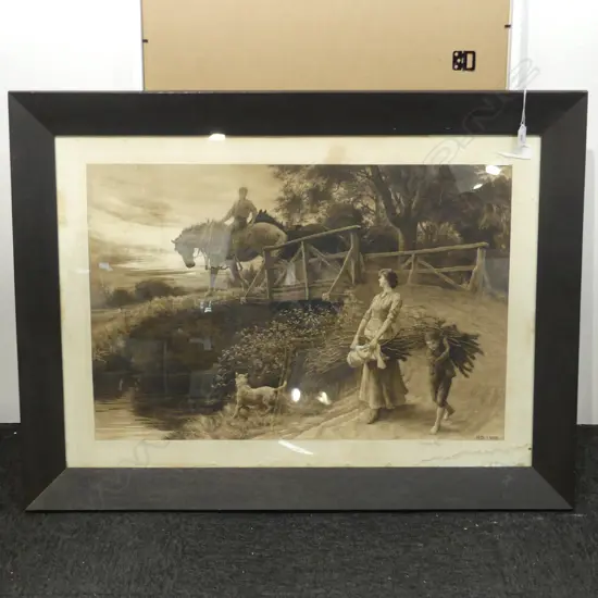 'PARTING WAYS' MEZZOTINT 1906, FROST & REED BRISTOL (water damage)