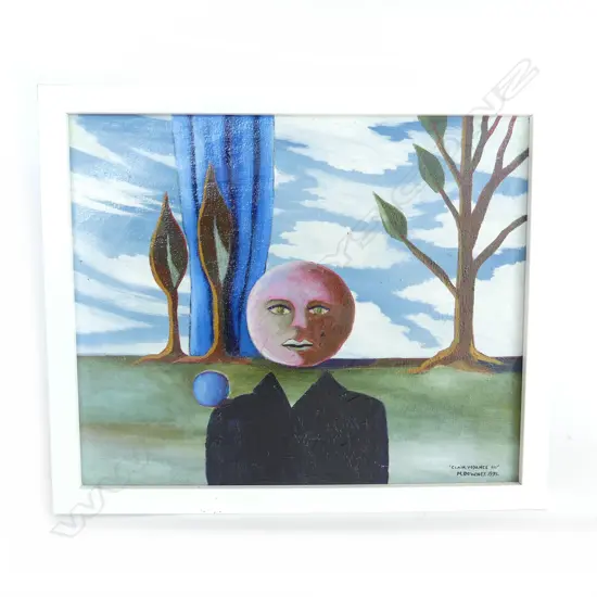 MICHAEL DOWNEY 'CLAIRVOYANCE III' OIL ON CANVAS, 1991 285x340mm 