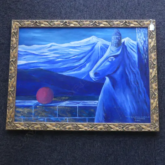 MICHAEL DOWNEY 'THE BEAUTIFUL WORLD' ACRYLIC ON BOARD, 2002 540x740mm