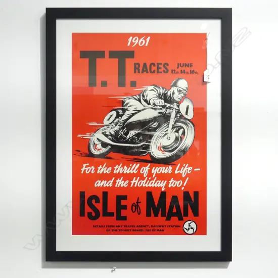 FRAMED PRINT '1961 T.T. RACES ISLE OF MAN' 600x400mm