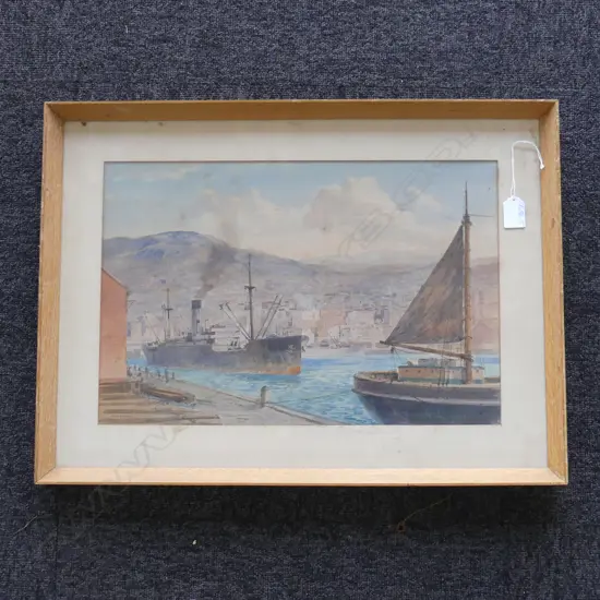 RIX CARLTON 'Leaving Port' watercolour  Signed 300 x 450mm 