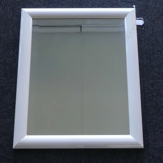 BEVELLED MIRROR, WHITE FRAME 590x490mm