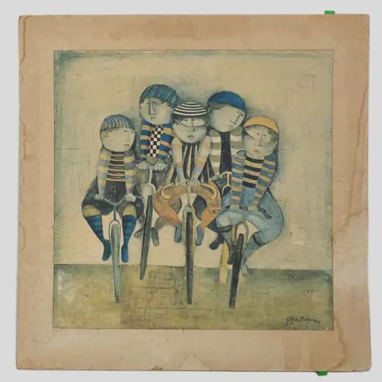 LG UNFRAMED BOULANGER PRINT, 'TOUR DE FRANCE', CARD BACKED, 595x595mm