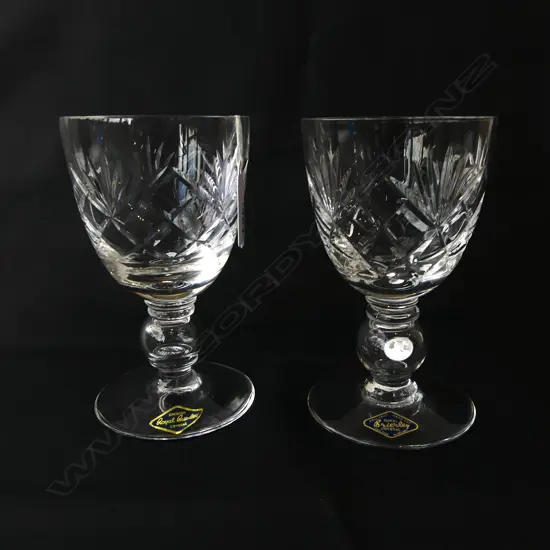 PAIR OF ROYAL BRIERLEY LARGE CRYSTAL COIN GOBLETS W. BOXES & LTD. ED. CERTIFICATES, H.148MM