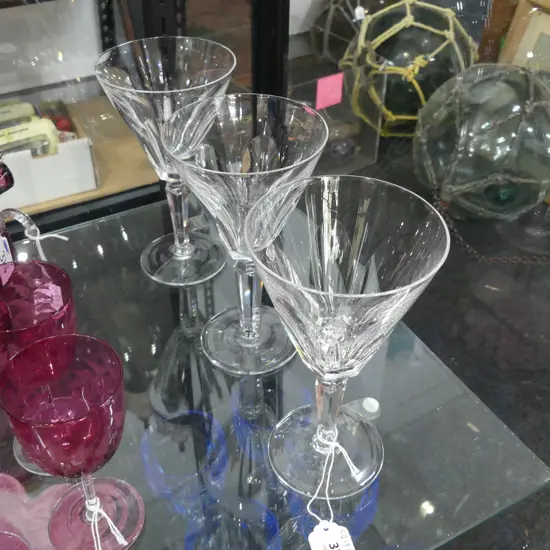 3 WATERFORD SHEILA RED WINE GLASSES H.175mm