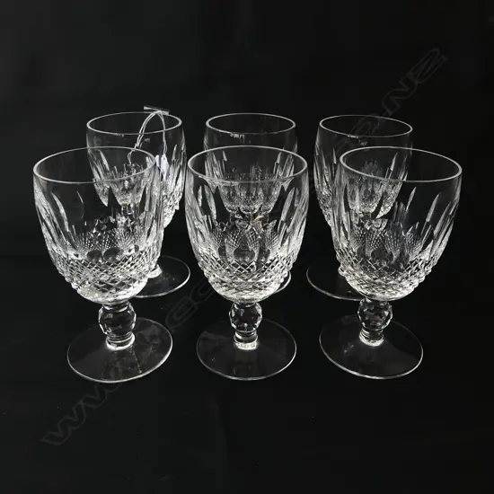 SET OF 6 WATERFORD CRYSTAL COLLEEN WHITE WINE GLASSES, H.110MM