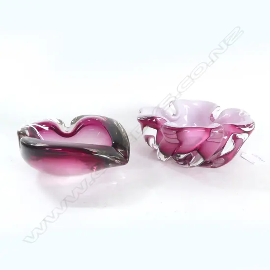2PCS RETRO ART GLASS PINK TONES DIA 170MM