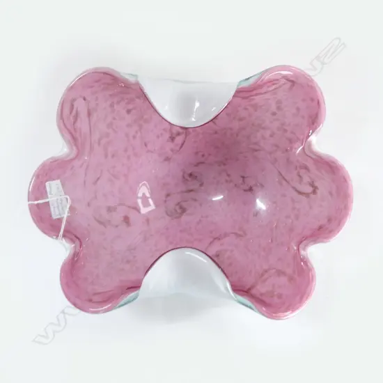 VENETIAN PINK GLASS BOWL W.310mm