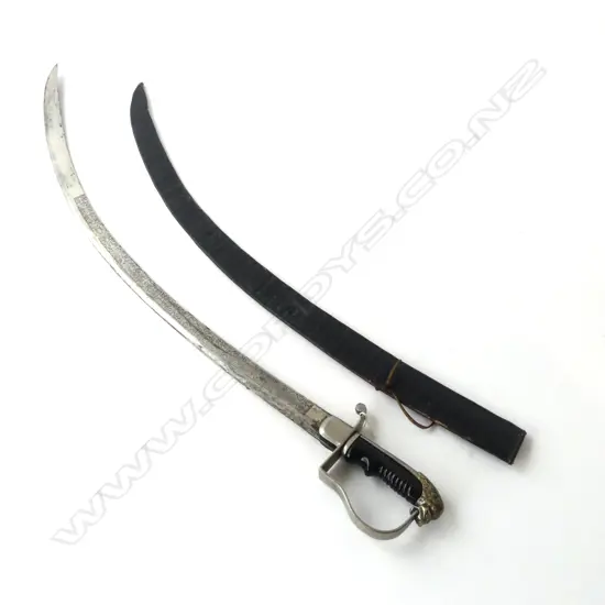 ETHIOPIAN / ABYSSINIAN SWORD MENELIK II 1885 - 1913 (WITH LEATHER SCABBARD) L.995mm