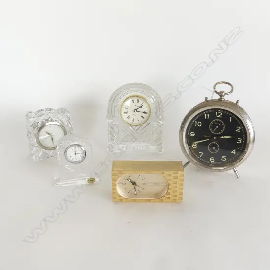 COLLECTION 5 BEDSIDE CLOCKS 160MM TALLEST