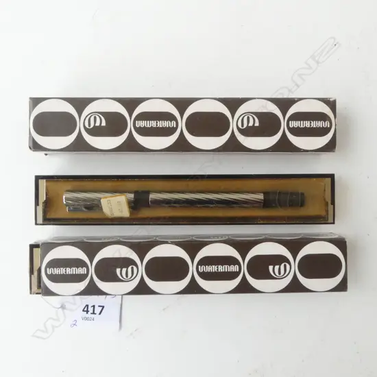 TWO VINTAGE WATERMAN FIBRE NIB PENS IN CASES UNUSED