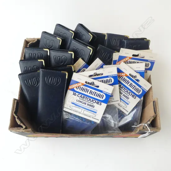 WATERMAN FOUNTAIN PEN NINE x 16 PACKETS OF CARTRIDGES & 14 PEN CASES