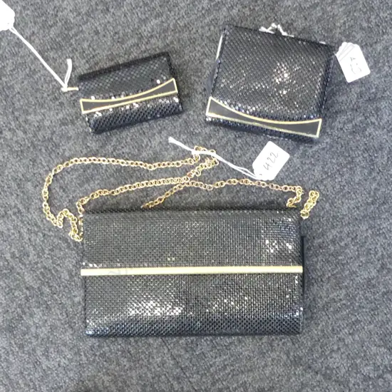 2 BLACK OROTON PURSES & KEY HOLDER