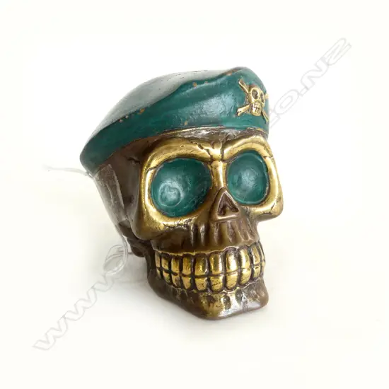 BRONZE ARMY SKULL H.95mm
