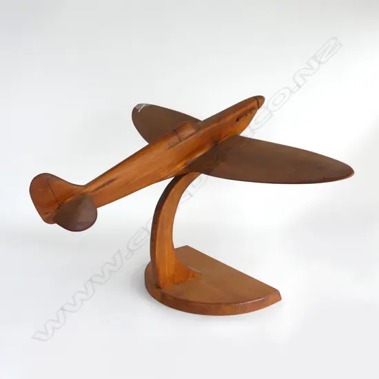 CARVED WOODEN FIGHTER PLANE L.505mm