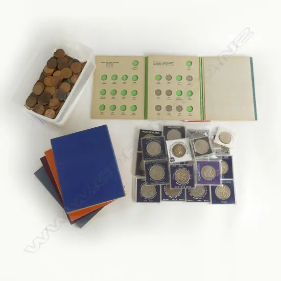 NZ COMMEMORATIVE COINS, SETS & COPPER PENNIES ETC