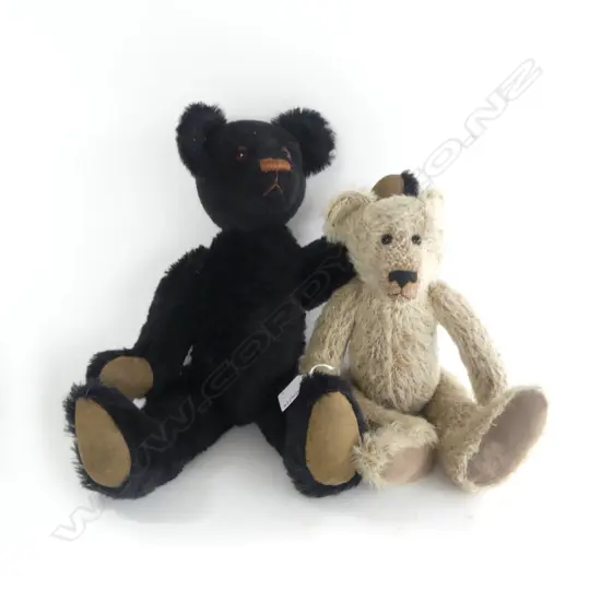 2 ARTICULATED TEDDY BEARS H400 & 360MM