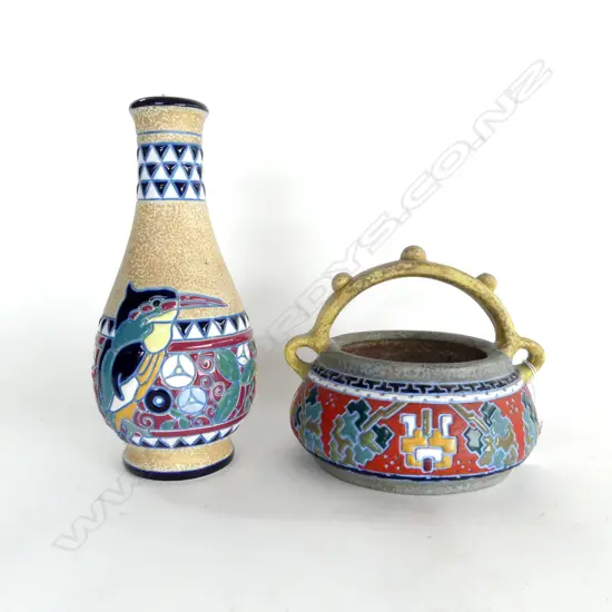 AMPHORA WARE VASE AND BOWL