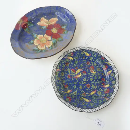 2 ROYAL DOULTON PLATES; PERSIAN PARROT PATTERN 250mm dia, OTHER