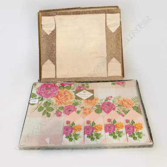 2 VINTAGE AS NEW LINEN SETS ONE IRISH LARGEST H320 L470MM