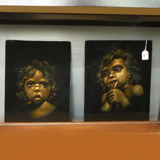 PR PAINTINGS ON VELVET by COLIN N CHANDLER (1931-2001) signed  