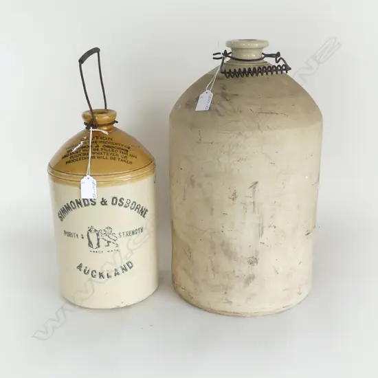 PR EARLY 20THC CROCKS; L.D.NATHAN AUCKLAND H.330mm & SIMMONS & OSBORNE H.340mm