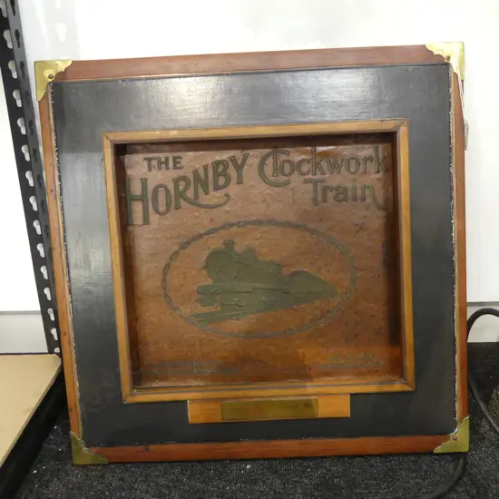 ILLUMINATING FRAME 'HORNBY CLOCKWORK TRAIN' 490x490mm overall size