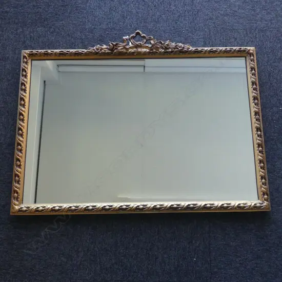 CAST IRON METAL GILT FRAMED MIRROR H730 L960MM