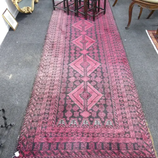 PERSIAN BELUCH HAND KNOTTED WOOL PILE RUG 2950x1060mm