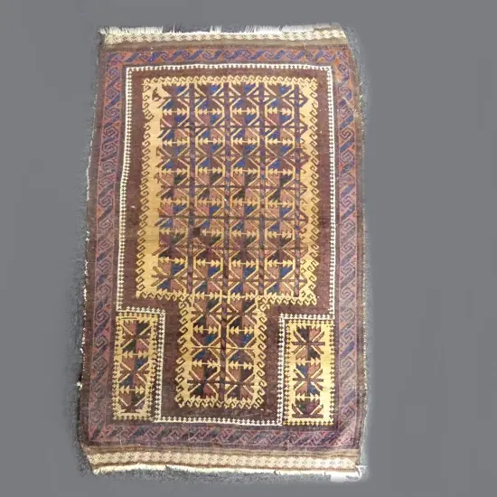 HAND KNOTTED ALL WOOL PRAYER RUG 1200x740mm
