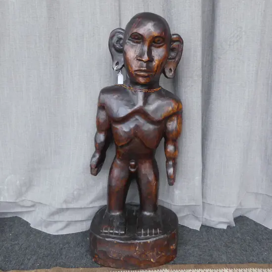 INDONESION HARDWOOD FIGURAL CARVING NAKED MAN  H910MM