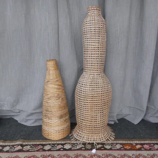 2 WOVEN CANE EEL NETS L.1000, 620mm