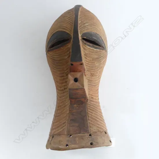 CARVED WOODEN AFRICAN FACE MASK H.370mm