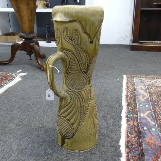 GLAZED CERAMIC TRIBAL DRUM H.470mm