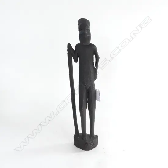 CARVED WOODEN AFRICAN FIGURE H.370mm