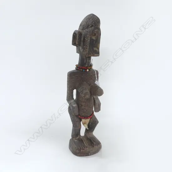 CARVED WOODEN FEMALE AFRICAN FIGURE H.520mm
