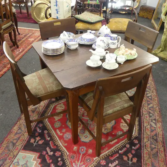 LIPPINCOTT TABLE AND 4 CHAIRS SET 890x900x700mm