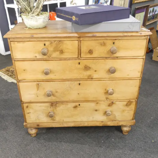 VICTORIAN PINE CHEST OF DRAWERS 1040x450x1020mm